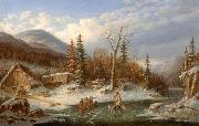 Cornelius Krieghoff Winter Landscape, Laval oil painting on canvas